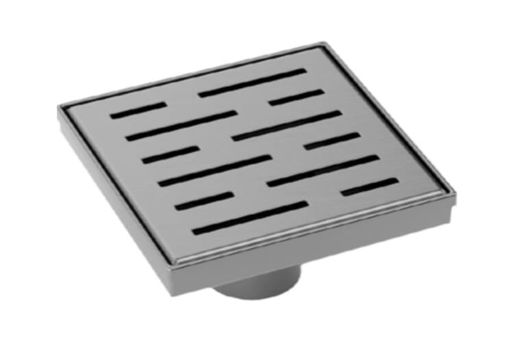 Square Shower Drain SZ3 with Plumbing Base in Gun Metal