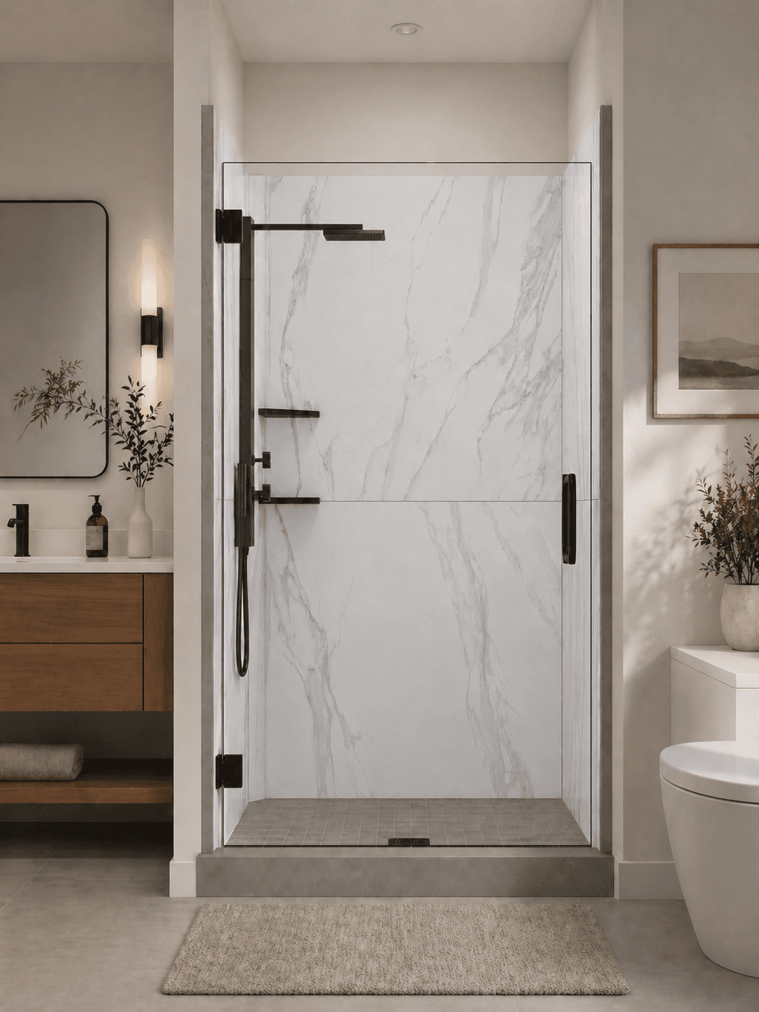 Touchstone-finished shower surround