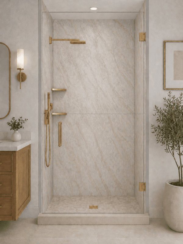 Taj Mahal installed in a shower surround