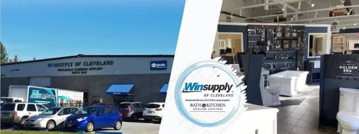 The Winsupply of Cleveland building on Hinckley Industrial Parkway beside their Bath and Kitchen Design Center showroom